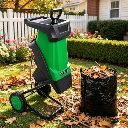 CLEASEBILY Trita Rami, biotrituratore, cippatrice elettrica, 2400W, 4500rpm, Alta efficienza, 15:1 riduzione, 40mm Taglio, per Giardini e Prati, ripristina l'ordine