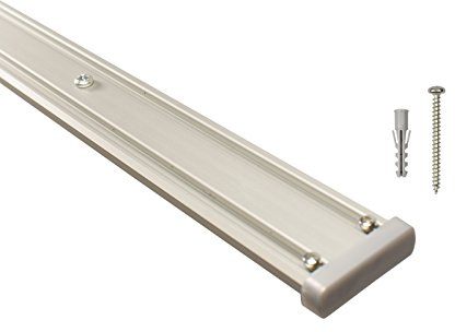 iso-design Gardinenschienen 2 läufig aus Aluminium in alu silber - vorgebohrt, Deckenschiene, Vorhangschiene, 600 cm (3 x 200 cm)
