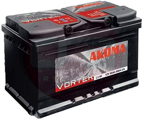 BATTERIA AUTO AKUMA by FIAMM cod L380+ KOMFORT PLUS 80Ah 680A Polo Positivo a Destra