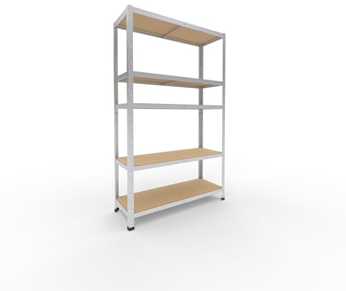 shelfplaza Home 180x110x40cm Schwerlastregal verzinkt mit 5 Böden x 175kg | Kellerregal · Lagerregal · Metallregal · Regale für Kellerraum · Steckregal · Abstellraum Regal