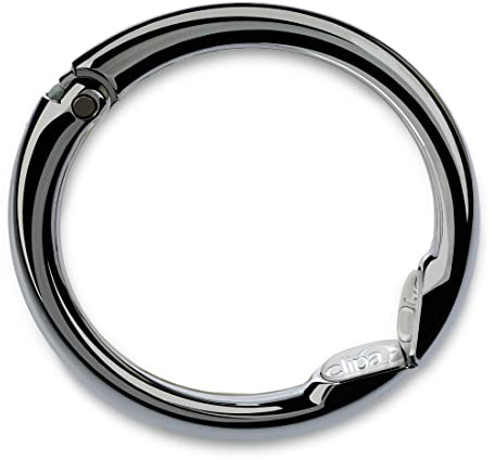 Clipa 2 – Handtasche Kleiderbügel, poliertem Hämatit in ein starker Haken – Schließt in einem Ring, Polished Hematite (Schwarz) - 1270