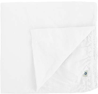 Linen & Cotton Weicher Griff Spannbettlaken Spannbetttuch Bettlaken mit Gummizug Alicia - 100% Leinen Gewaschen, Weiß Weiss (140 x 200 cm) Laken Leintuch Betttuch Bettwäsche Bett Doppelbett Sommer