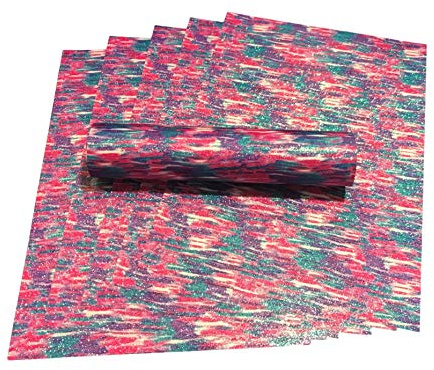 Glitzer-Papier, Pink, Rot, Grün, Lila und Weiß, A4, glitzernd, weich, fusselfrei, 100 g/m², 10 Blatt