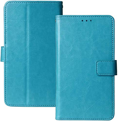 Dingshengk Flip Retro Leder Tasche Hülle TPU Silikon Für Nokia 105 (2019) Lederhülle Handyhülle Schutzhülle Klapphülle Handytasche Handy Etui Brieftasche Cover Case Abdeckung (Blau)