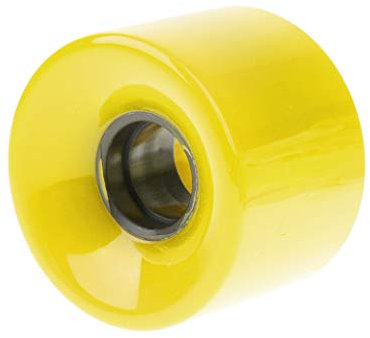 without FJY-WHEEL, Solid Cruiser Longboard Skateboard High Elastic Durable PU Wheels Skate Board Zubehör für Mini Cruiser Longboard (Farbe: Gelb)