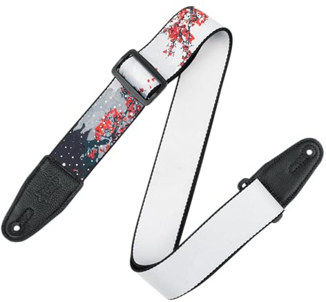 Levy's MPD2 Polyester Guitar Strap - Cherry Blossoms & Snow
