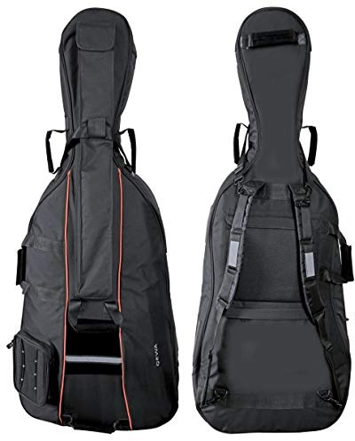 GEWA Cello Gig-Bag Premium 1/8-10 mm Polsterung mit Bogentasche und Rucksackgurten