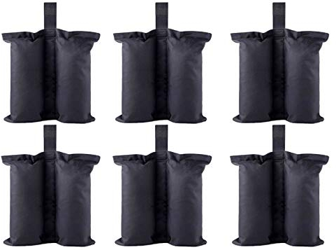 YELAIYEHAO Bolsa de Pesas de Doble Costura Resistente de Grado para Las piernas para toldo emergente, Tienda de campaña, Bolsa de Arena con Peso, Bolsa de Arena para Exteriores, Color Negro
