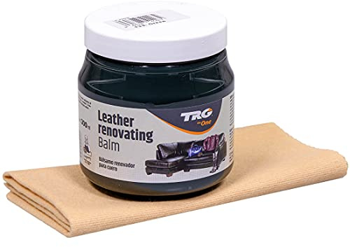 Langlauf Schuhbedarf Lederpflege Set - TRG Lederbalsam für Ledermöbel, Autoleder und Lederbekleidung - fusselfreies Poliertuch - Ledercouch Pflegemittel - Glattleder Pflege (grün)