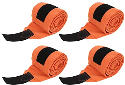 Fleece Horse Leg Wraps, Washable Self Adhesive Breathable Horse Leg Wrap Protective for Exercising for Training for Riding(orange)