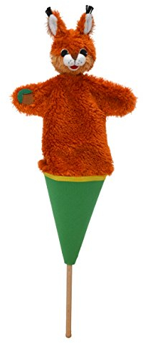 Marionette Handpuppe Tierhandpuppen Eichhörnchen mit Nuss 37 cm, Ideal für Puppentheatre und Rollenspiele, für Kinder Baby Jungen Mädchen