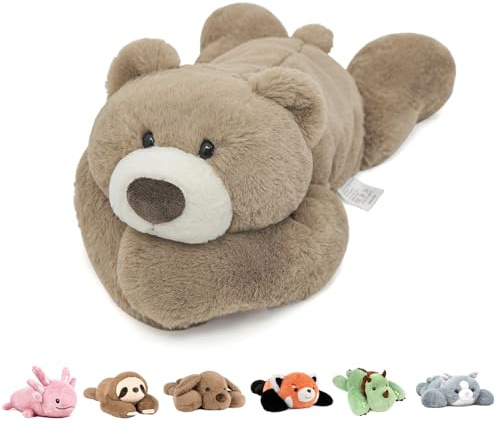 Niuniu Daddy 20 | 3.3 Pound Weighted Bear Stuffed Animals for Adults Kids, Giant Large Teddy Bear Plush Toy, Cute Brown Bear Body Pillow with Soft Fur & Body for Gift Christmas Birthday Holidays