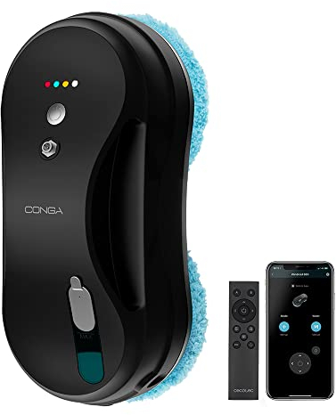 Cecotec Fensterputzroboter mit APP und Fernbedienung Conga Windroid 880 SprayWater Smart Connected T. 3-in-1-Funktion: sprühen, reinigen und trocknen. Flüssigspray, 4 Modi