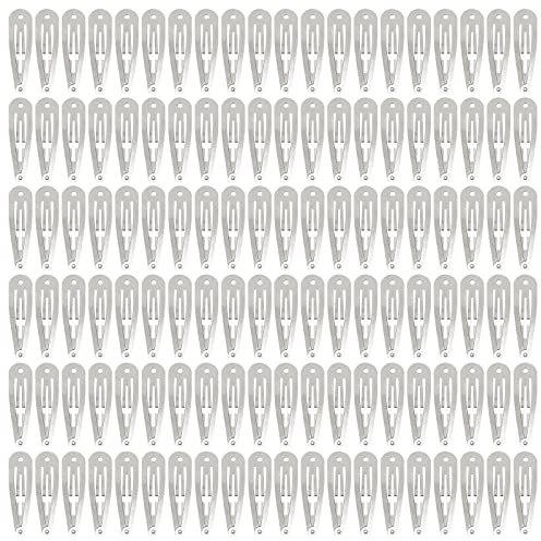 Cinaci Lot de 120 barrettes à cheveux en vrac - En métal argenté - 5 cm - Avec trou - Pour femmes, filles, bébés, tout-petits, enfants, adolescents