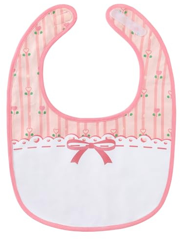 LittleForBig Babydoll Coton Imperméable Imprimé Floral Rose Adulte Bavoir avec Fermeture Velcro Réglable, rose, taille unique