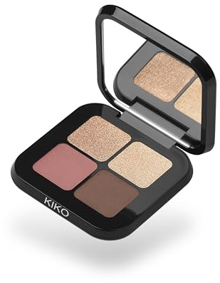 KIKO Milano Bright Quartet Eyeshadow Palette 02 | Palette Mit 4 Gebackenen Lidschatten Für Die Trockene Und Nasse Anwendung
