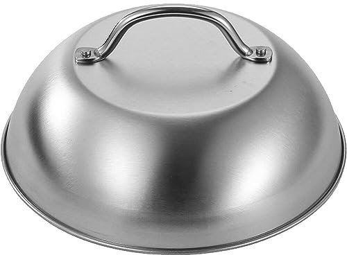 Stainless Steel Basting Cover Heatproof Round Cheese Melting Dome Burger Cover Meal Food Cover Kitchen Cooking Supplies