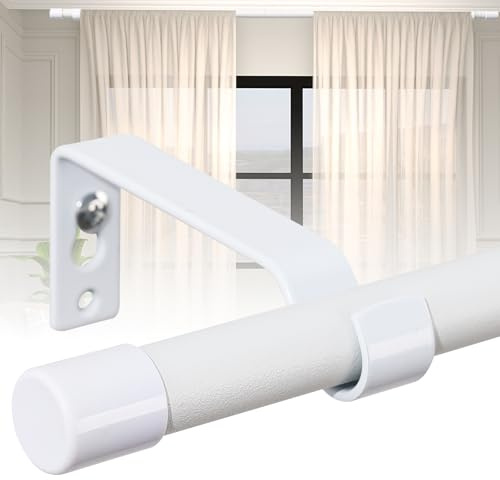 Gardinenstange Ausziehbar, 71-120 cm Vorhangschiene, Vorhangstangenset mit verstellbaren Halterungen, Hochleistungsstahl -Stahlvorhangstange für Badezimmer Schlafzimmer Küche