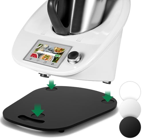 für Thermomix TM6 TM5 Gleitbrett Acryl,Ticanros Premium Schnelles Bewegen Rollbrett für Thermomix Vorwerk Küchenmaschine TM6 Zubehör Unterlage Brett, Glänzend Schwarz