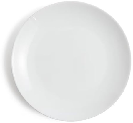 Glim&Glam Dinner Plates White Porcelain Coupe Plate Set 10.5 Crockery Restaurant Catering (4), JPFPP27 | Crockery, Restaurant Catering