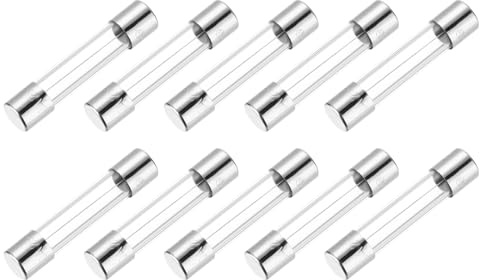 sourcing map Glassicherung, 10 A, 250 V, 6 x 30 mm, Zeitverzögerung, UL-gelistet, träge Sicherung für Haushaltsgeräte, 10 Stück