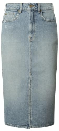 Pepe Jeans Falda Midi para Mujer, Azul (denim-2wb), M