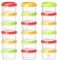VINATO 18Pcs Boîtes Alimentaires Plastiques, 250ml Boîte Plastique Alimentaire Avec Couvercle, Set De Conservation En Rouge, Vert & Orange, Boîte De Conservation Alimentaire, Empilable