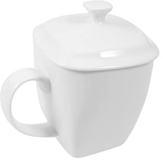 TIDTALEO Tazza in Ceramica Bianca 550ml Bordi Lucidi, Impugnatura Ergonomica Resistente Al Calore, Tazze Da Tè e Caffè Per Casa e Ufficio