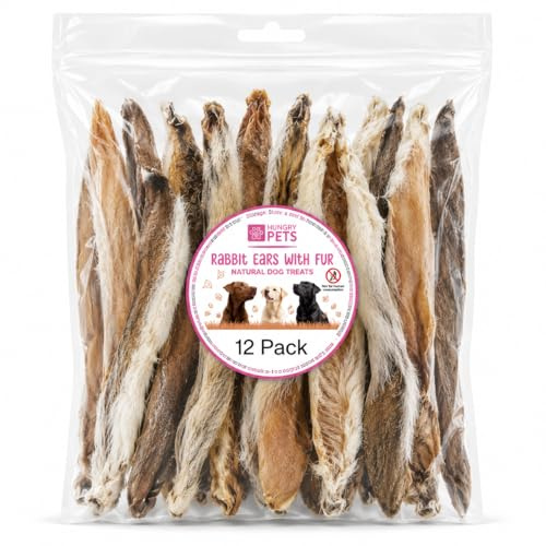 Rabbit Ears With Fur 12 Pack - Premium Natural Dog treat