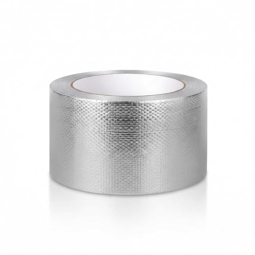 NZNSML 1 st. nätförstärkt aluminiumtejp 80 mm x 25 m x 0,15 mm, aluminiumband, aluminiumfolie värmeskylt-band, silver aluminiumtejp självhäftande, för försegling, reparation och isolering