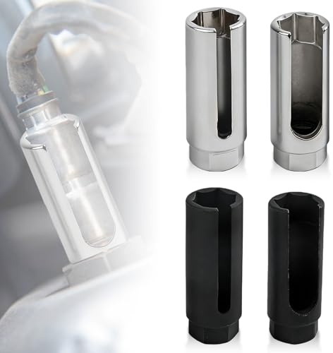 Lot de 4 douilles pour sonde lambda, douille pour capteur d'oxygène, outil de sonde lambda, large découpe latérale, évite d'endommager les fils, douille 1/2 pour réparation automobile