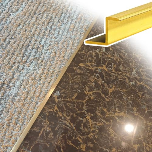Tira de latón cepillado para umbral de puerta, cubierta divisora de suelo de transición de alfombra a baldosa para dormitorio, baño y cocina, decoración de carpetas de costuras de 1 x 1,65 cm