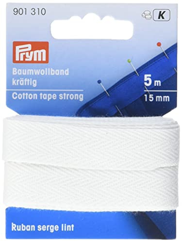 Prym 901310 Baumwollband kräftig 15 mm weiß