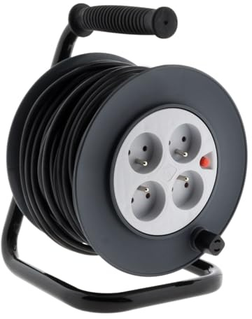 Zenitech - Carrete HO5VV-F 4 tomas 3G1.5 15m + disyuntor