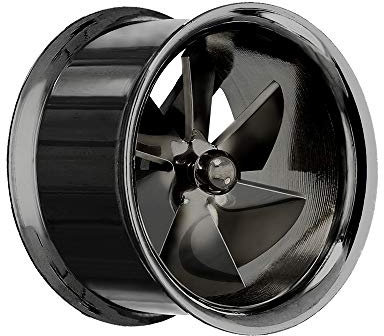 Treuheld® Flesh Tunnel/Ohr Plug | Turbine | Schwarz | Stahl