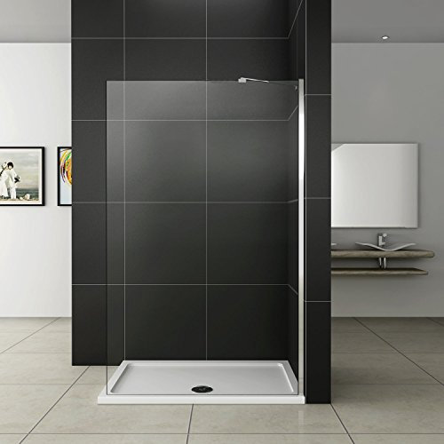 Paroi de douche 140x200x0.8cm en verre anticalcaire Walk in paroi de fixation avec barre de fixation 90cm