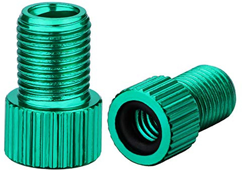 Presta Valve Adaptor Aluminum Alloy Anodized Colorful Bike Inflate Adapter-Convert Presta to Schrader, French/UK to US, MTB Inflatable Connector (5 Pack)