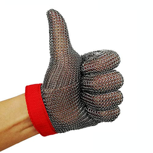 WXYZ schnittschutzhandschuhe Arbeitshandschuhe 304 Ringschnitt-Handschuhe Aus Rostfreiem Stahl, Level 5 Schutz Küchengarten Outdoor-Abenteuerhandschuhe, XS, S, M, L, 1 Stück (Size : X-Small)