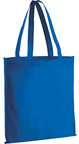 Aurora Store 50 BUSTE SHOPPERS IN TNT BORSE SPESA 36x40 cm BUSTINE RIUTILIZZABILI SHOPPER 80 g/m2 termosaldato con manici lunghi per la Spesa Riutilizzabile (Blu)
