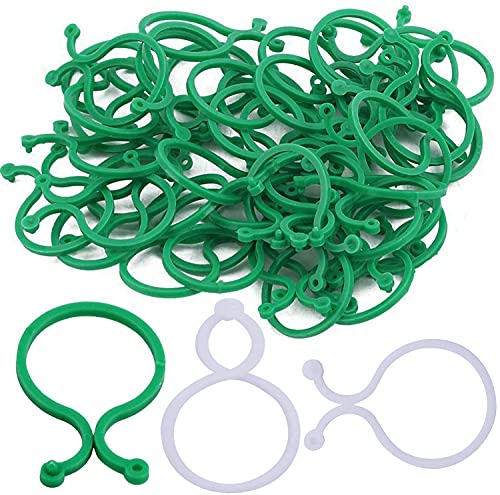 Nuyoah Pflanzenclips Pflanzenklammern Klammern für Pflanzen 200Stk Plant Clips Rankhilfen Verbinden Pfeffer Gurke ​Reben zur Unterstützung und Befestigung von Pflanze (Grün und Weiß)