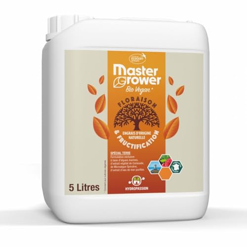 HYDROPASSION Engrais Bio Vegan Floraison Master Grower 5 L – Certifié Ecocert, Fabriqué en France