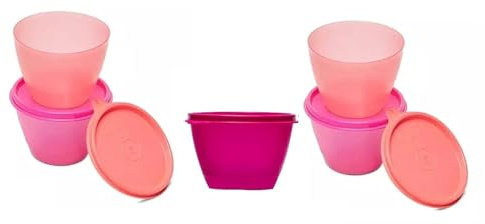 Tupperware Bowled Over - Set di 5 contenitori in plastica, 450 ml, multicolore, blu