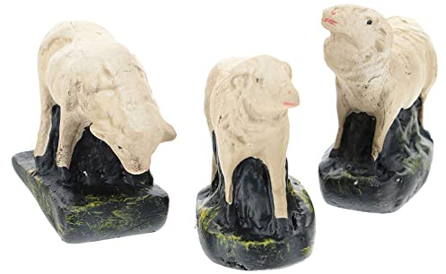 Sheep 3 pcs Set in Colored Plaster, for 10 cm Arte Barsanti Nativity