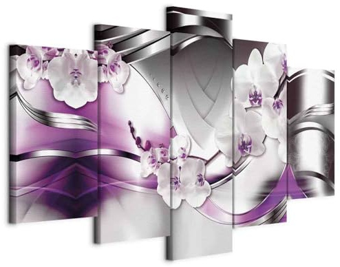 B&D XXL - Leinwandbild Abstrakt 150x75cm, 150x75 cm, 5-teilig, Schlafzimmer | Hochwertige Leinwand, sofort aufhängbar, ideal fürs Wohn- oder Schlafzimmer, wasserfest und lichtecht, langlebig, stilvoll