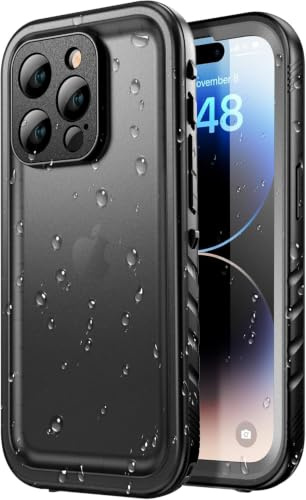 SPORTLINK für iPhone 14 Pro wasserdichte Hülle 360 Grad, Schwarz | Outdoor Handyhülle mit Kameraschutz und Displayschutz, militärischer stoßfester Panzerhülle, IP68 waterproof & staubschutz