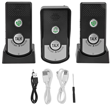 Sonnette D'Interphone Vocal, 1000 M de Charge USB Intelligente sans Fil Appel Sonnette étanche sans Fil Interphone de Sonnette pour Bureau à Domicile