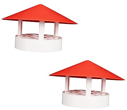 SEWOART Regenhut Pvc Schornsteinabdeckung 2 Stück Mit Belüftung Und Vogelschutzgitter 50-110mm Kaminhaube Wetterschutz