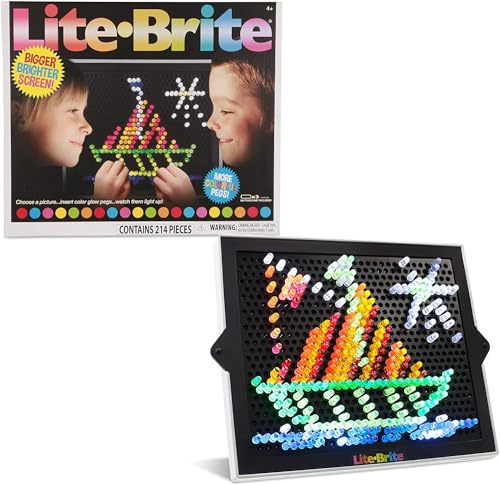 BasicFun Lite-Brite das Original - LED-Leucht-Zeichenbrett mit Farben - Leuchtendes Spielzeug für Kinder.