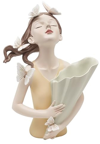 The Leonardo Collection L & P Home & Gifts Figurine Résine Papillon Chic Vase Pêche 32 cm Taille Unique