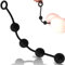 Cuentas Anales Grandes 40cm ⌀3.9cm Cuentas Anales para Hombre Cuentas Anales para Mujer Cuentas Anales Cadena Extra Anal Material de Silicona Bolas Anales Negro Superficie Lisa Cómodo Mango FOPS A102M